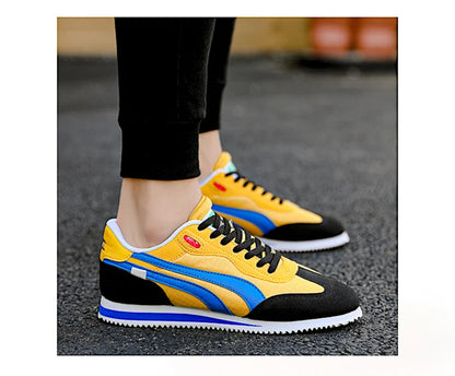 Spring New 2023 Fashion Yellow Low Casual Sneakers Men Comfortable Flats Outdoor Sport Shoes Trainers Mens Sneakers Basket Homme