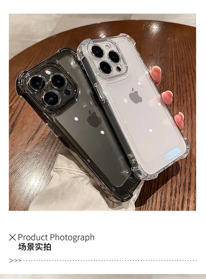Luxury Clear Shockproof Phone Case For iPhone 15 14 13 12 11 Pro Max X XR XS Max 7 8 15 Plus Transparent Bumper Soft Cases Cover