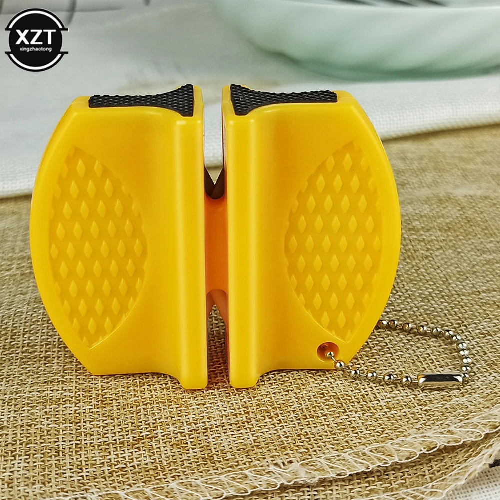Mini Knife Sharpener Rough and Delicate Double sided Sharpener Portable Ceramic Sharpener Pocket Outdoor Camping and Hiking