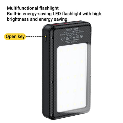 6*18650 Power Bank Battery Box Holder Dual USB Type C Charge Shell With camping lights for iPhone Huawei 18650 Battery Cases