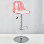 Adjustable Modern Bar Stool with Transparent Backrest Metal Frame Upholstered Seat with Lifting and Rotating Function