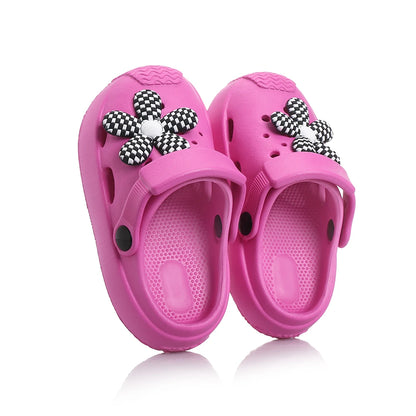 Chaussons de jardin pour enfants, jolies sandales à fleurs, sandales d'été pour garçons et filles, légères, tendance, antidérapantes, pour la plage