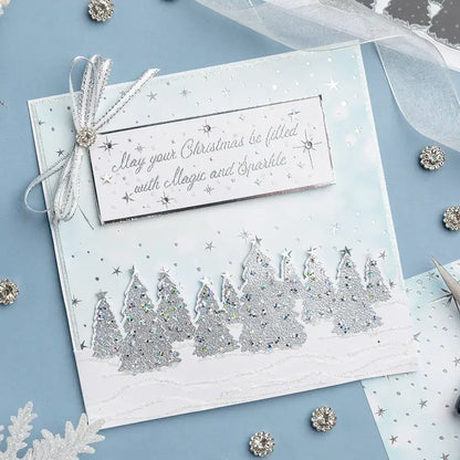 Winter Wonderland Christmas Ice Skate Snowflake Poinsettias Cutting Dies Hot Foil Scrapbooking Diary Decorate Embossing Template
