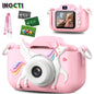 INOCTI Kids Digital Camera, Toddler Video Camera, 1080P HD Dual Lens, For 3-12 Year Old Girls Christmas Birthday Gifts Toys