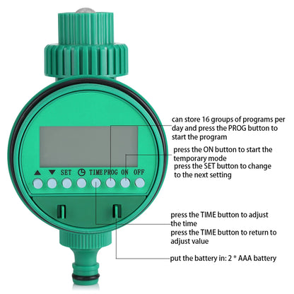 Minuterie d'arrosage avec écran LCD, système d'arrosage automatique de jardin, système d'irrigation goutte à goutte