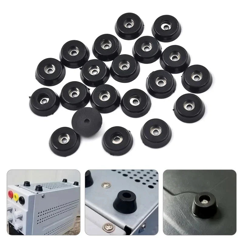 Lot de 8 pieds de meubles antidérapants noirs, coussinets coniques en caoutchouc pour protection de sol