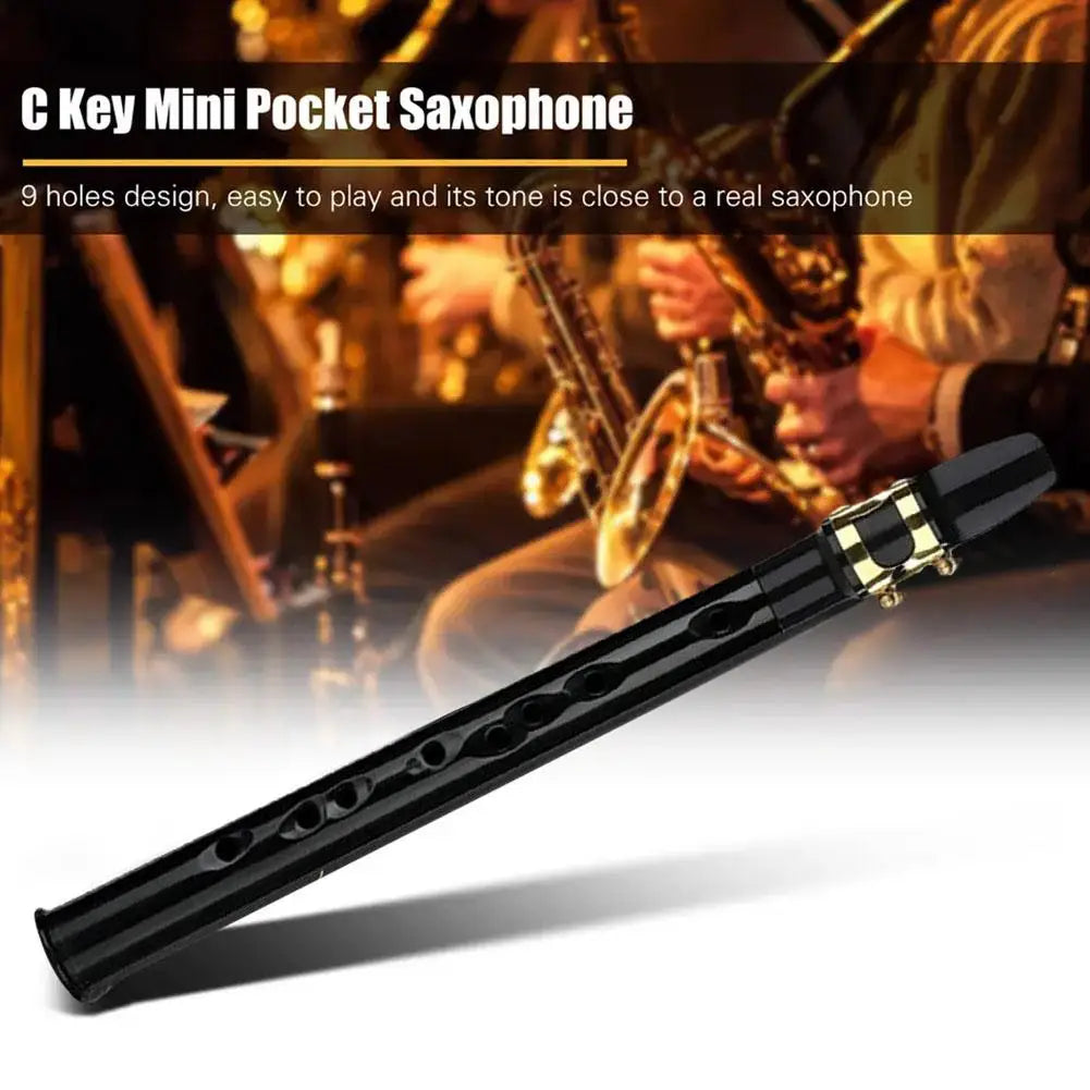 Mini Pocket Saxophone C Key Sax Woodwind Instrument with Carrying Bag Portable Little Saxophone Sax Woodwind Musical Instrument