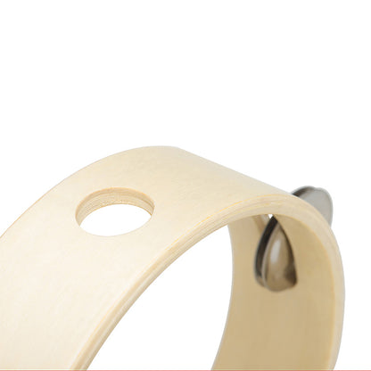 Tambourin à main en métal et bois de 15 cm, hochet à main, percussion, jeu de fête, jouet pour bébé, instrument de musique, cadeau pour enfants