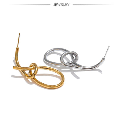 Yhpup Personalized Stainless Steel Geometric Big Drop Unusual Earrings for Women Rust Proof Texture Statement Party Jewelry