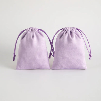 Lot de 10 pochettes en velours à cordon coulissant en flanelle grise pour bijoux, trousses de maquillage, pochettes cadeaux chics pour mariage