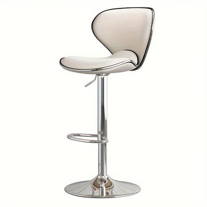 Adjustable Artistic Bar Stool with High Back - Sleek, Ergonomic Seating for Home Bars and Kitchen Islands