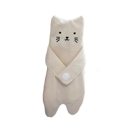 Canvas Cartoon Cat Coin Purse Zipper Closure Anti Loss Zippered Mini Wallet Snap Button Decorative Small Change Pouch Daily Use