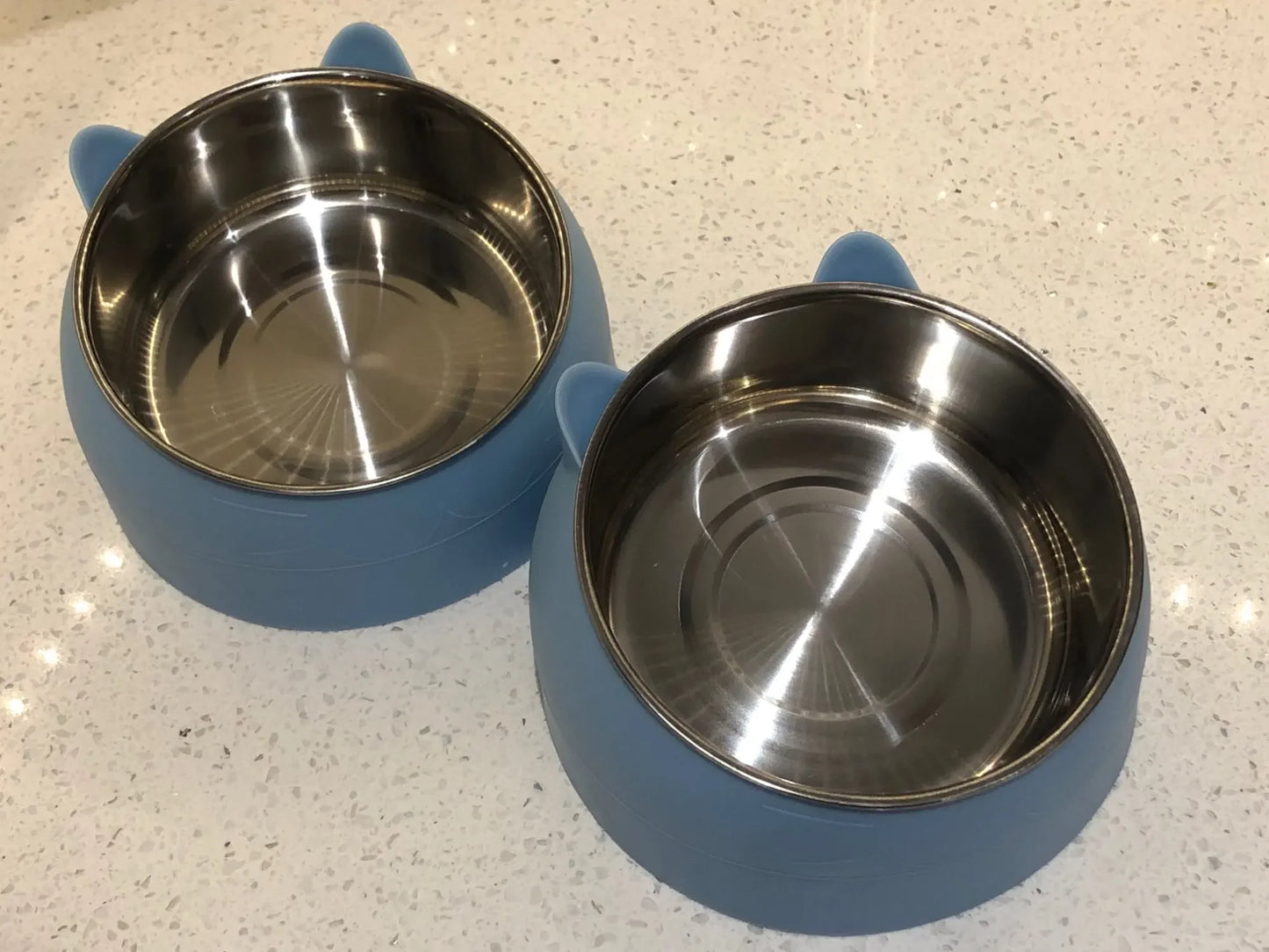 Stainless Steel Cats Food Bowls Non-slip Crash Pets Bowls Lovely Inclined Kitten Puppy Food Drinking Water Feeder Premium Design