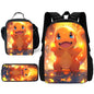 Child School Cute Anime Charizards Backpack with Lunch Bags ,Pencil Bags ,School Bags for Boys Girls Best Gift