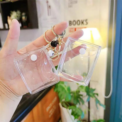 Petit porte-monnaie transparent en PVC pour femmes, enfants, filles, clés, rouge à lèvres, écouteurs, pièces de monnaie, pochette portefeuille