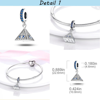 925 Sterling Silver Spots Series Charm Eiffel Tower Egypt Charms Pendant Fit MULA Original Sliver Bracelets DIY Jewelry Gifts