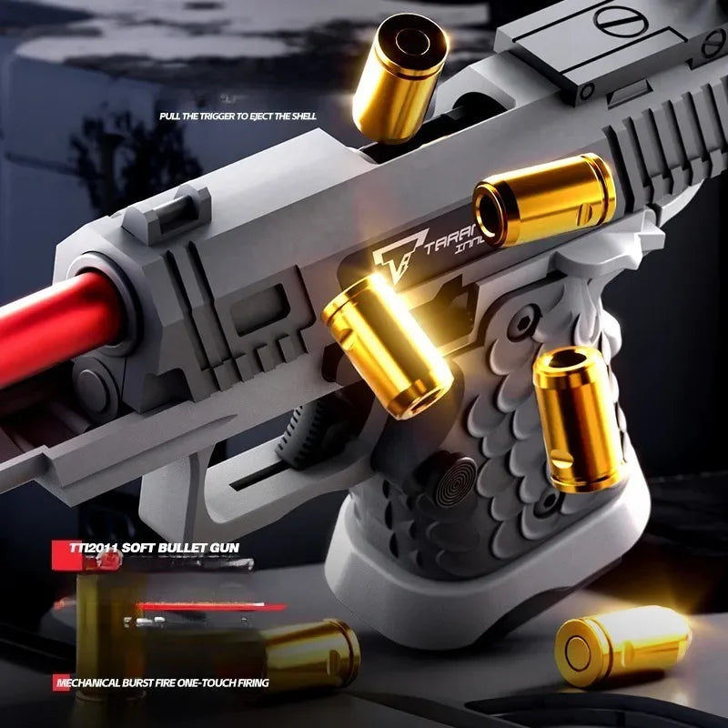 Mini 2011 Shell Throwing Mini Pistol Continuous Firing Airsoft Blowback Empty Hanging Toy Gun Outdoor CS Weapon for Boys Adult