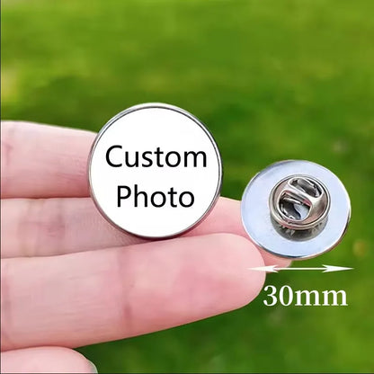1 PC Personalized Photo Enamel Pins Custom Pictures Brooches Wedding Birthday Pet Creative Alloy Pin Clothes Lapel Button Badges