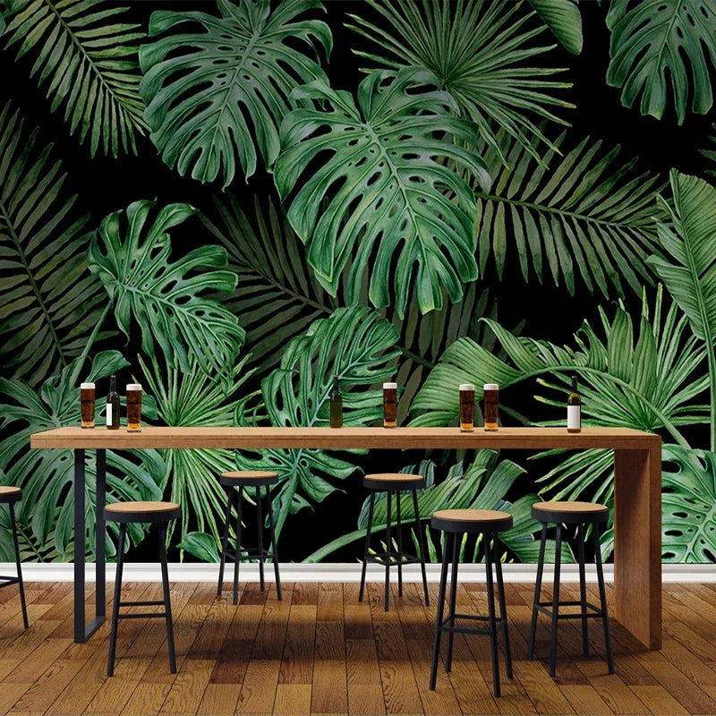 Papier peint photo personnalisé, motif plante tropicale, feuille verte, décoration d'intérieur, salon, chambre à coucher, cuisine, peinture 3D