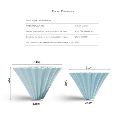 Ceramic Coffee Dripper Pour Over Coffee Maker Handmade Origami Coffee Filter Cup Flower Shape Funnel Drip Cafe Cake Cup Home