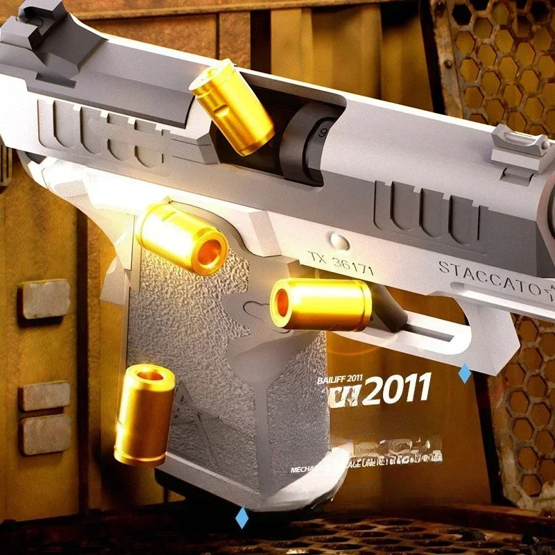 Mini 2011 Shell Throwing Mini Pistol Continuous Firing Airsoft Blowback Empty Hanging Toy Gun Outdoor CS Weapon for Boys Adult