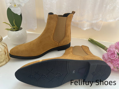 Bottines Chelsea marron, noires et rouges pour homme, bottines de cowboy, faites à la main, pointures 38 à 46
