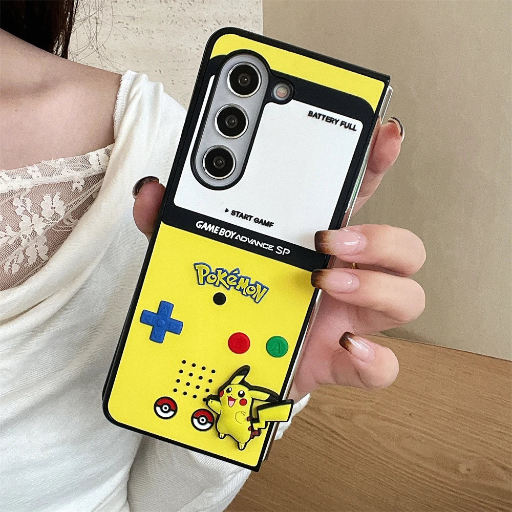 Japan Anime P-Pokemon Phone Case For Samsung Galaxy Z Flip 6 zflip7 Z Fold 3 4 5 7 zfold4 zflip6 Squirtle Charmander Cover