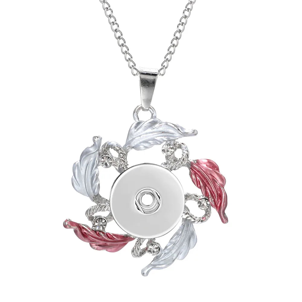 Three Color Snap Necklace Jewelry Simple Snap Pendant Necklace Fit 18mm Snaps Button Jewelry for Women Accessories ZG511