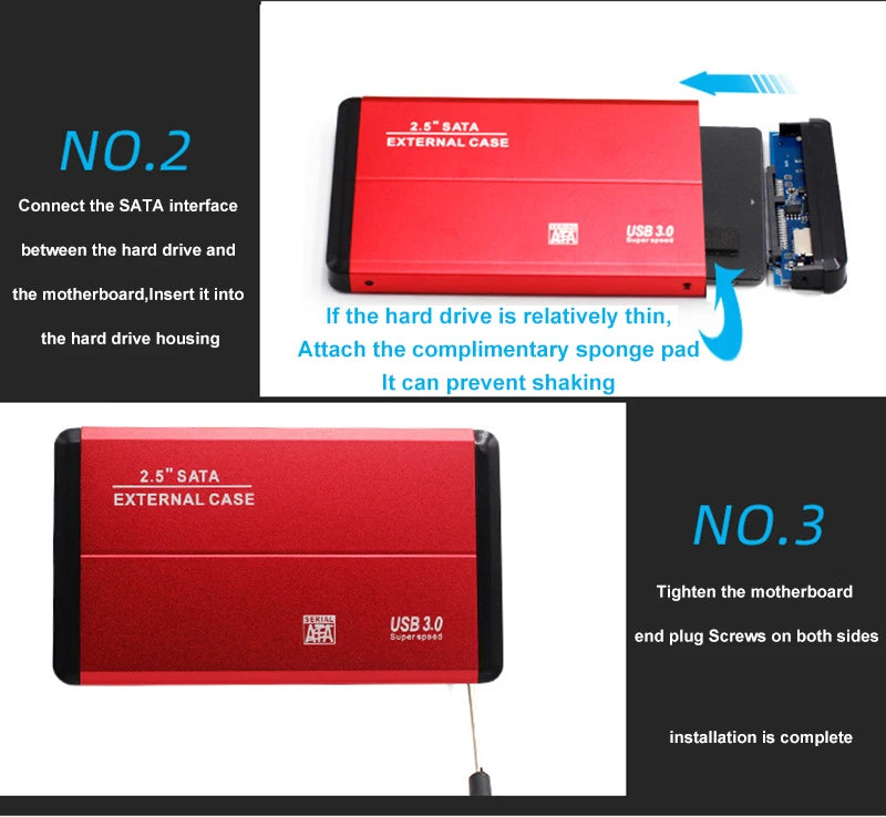UTHAI 2.5 inch USB 3.0 Mobile Aluminum Alloy Hard Drive Case With Serial Port External SATA Hard Drive Case for Notebook BN04