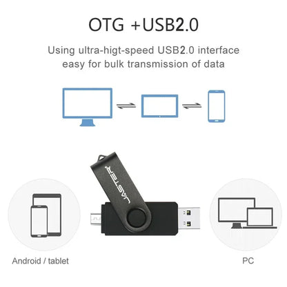 JASTER Rotated Micro usb interface OTG Flash drive pendrive 32GB 16GB 64GB USB Flash Drive for android phone tablet PC notebook