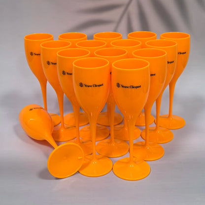 175ML Orange/Christmas Party Glass Champagne Glass, Reusable Plastic Flute Champagne Glass, Suitable for Party and Toast