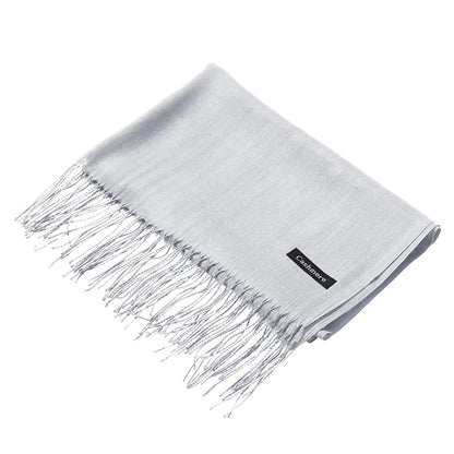 Écharpe tendance pour femme, couleur unie, hijab d'hiver, pompons, long châle, style cachemire, pashmina, bandana