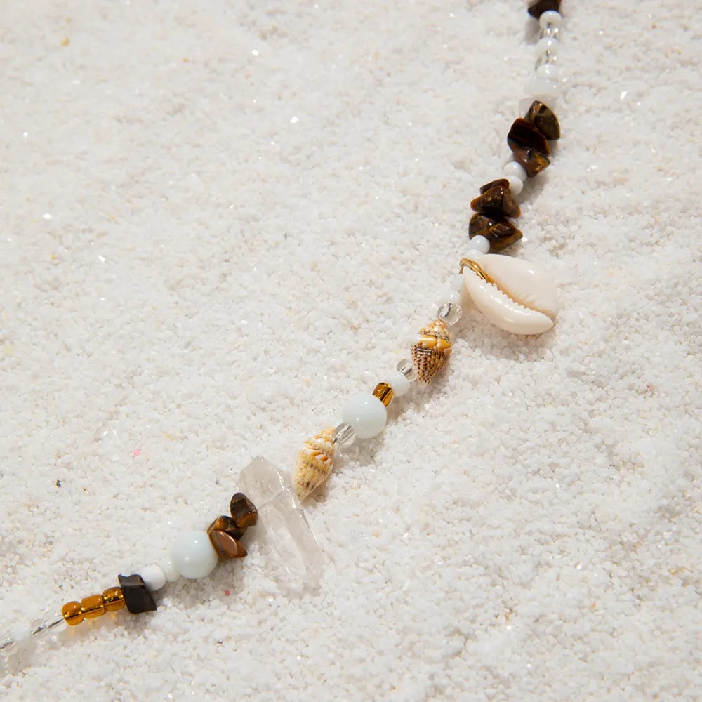 Chaîne de taille bohème d'été, pendentif en forme d'étoile de mer, coquillage, lien de taille ajouré, chaîne de corps pour bikini de plage pour femmes