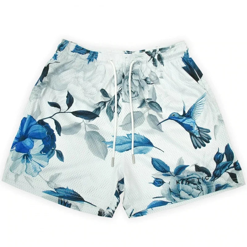 2024Summer New Digital Printing American Sports Casual Shorts Mesh Breathable and Loose Men's Short Shorts