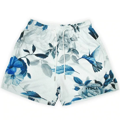 2024Summer New Digital Printing American Sports Casual Shorts Mesh Breathable and Loose Men's Short Shorts