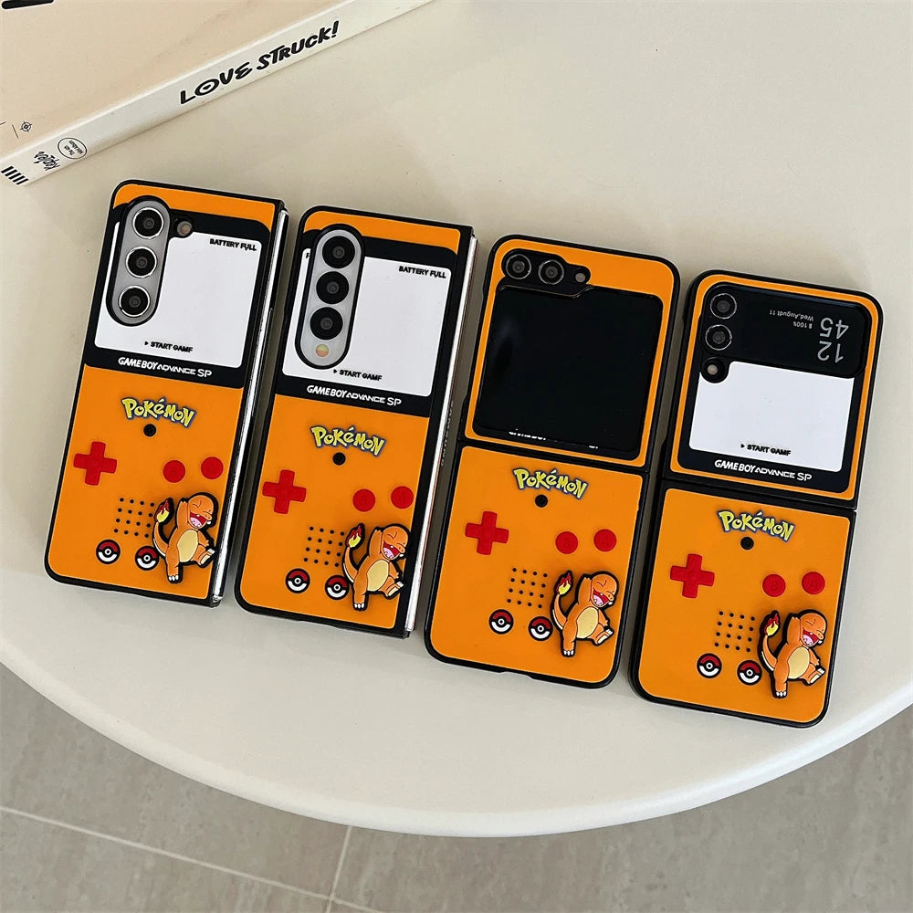 Japan Anime P-Pokemon Phone Case For Samsung Galaxy Z Flip 6 zflip7 Z Fold 3 4 5 7 zfold4 zflip6 Squirtle Charmander Cover