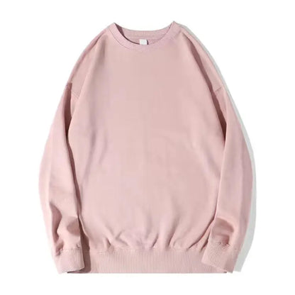 Autumn Sweatshirt Fashion Matcha Green 420g Heavy Round Neck Sweater Men's Solid Color Top Streetwear Women