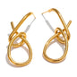 Yhpup Personalized Stainless Steel Geometric Big Drop Unusual Earrings for Women Rust Proof Texture Statement Party Jewelry