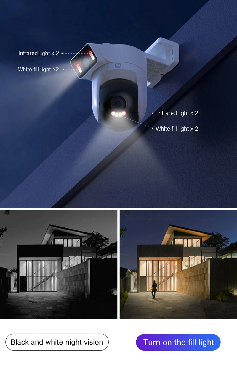 NEW Xiaomi Outdoor CW500 Dual Camera Version IP66 Security Protection CCTV AI Detection Full-Color Night Vision Smart Home