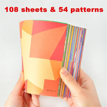 108 Pages Montessori Toys Cartoon Animal Origami Paper Kid DIY Craft Toy Handcraft Parper Art Educational Toy for Children Gift