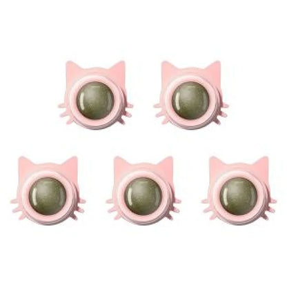 Lot de 1 à 5 balles murales rotatives à l'herbe à chat pour chaton, jouets à mâcher à lécher, nettoyage des dents, jouet à mordre pour chat d'intérieur, fournitures pour animaux de compagnie