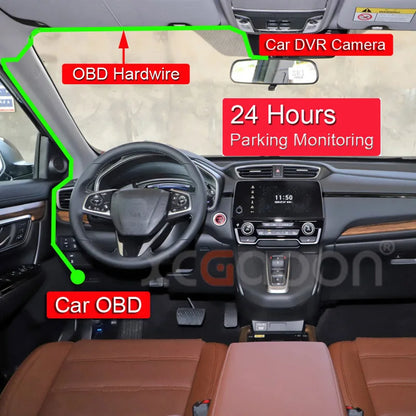 XCGaoon 24Hours Car OBD Hardwire Kit With Mini Mico USB Port 5V 3A Charging Cable For XiaoMi 70Mai YI 360 Dash Cam DVR