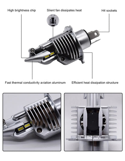 EURS H4 LED headlights 16000LM 80W 6000K 4300K 9003 bulbs for automotive and motorcycle headlights 12V 24V