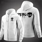2025 ZERO skateboard logo men's new solid color zipper hooded long sleeved jacket Harajuku casual sportswear hooded pullover