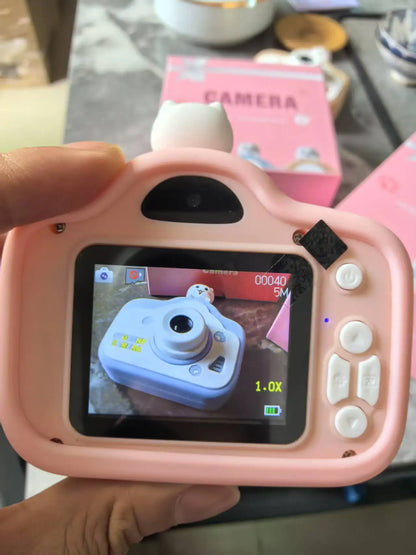 Kid Mini Camera 1080P Cartoon Selfie Toddler Digital Video Camera Toys With 32G SD Card for Boys/Girls Christmas Birthday Gifts
