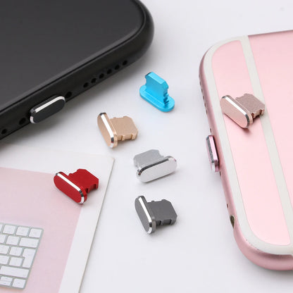 1PC Metal Charger Port Anti Dust Plug Stopper For iPhone 14 13 12 11 X XR Max 8 7 Plus Phone Accessory Charging Plug Cap Cover