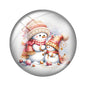 Watercolor Christmas snowman 10pcs18mm/20mm/25mm Round photo glass cabochon demo flat back Making findings