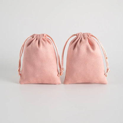 Lot de 10 pochettes en velours à cordon coulissant en flanelle grise pour bijoux, trousses de maquillage, pochettes cadeaux chics pour mariage