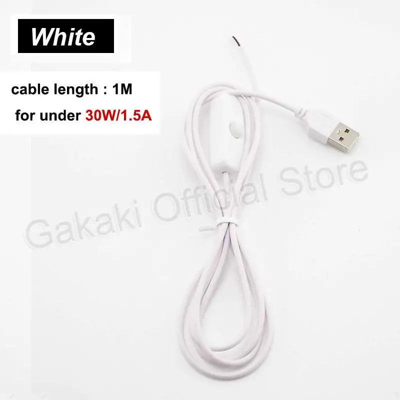 LED Strip USB Connector Cable Extension 2 pin Power Supply Wire on/off Switch Electrical  5V Wire For LED Lighting