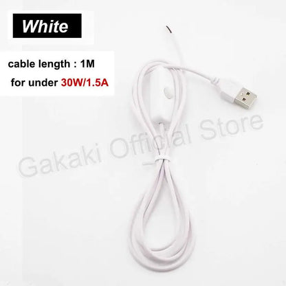 LED Strip USB Connector Cable Extension 2 pin Power Supply Wire on/off Switch Electrical  5V Wire For LED Lighting